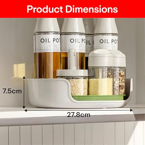 Prime Pick 360° Rotating Organiser Tray – Non-Slip Lazy Susan with Raised Edge, Smooth Turntable for Kitchen, Bathroom, Cabinet, Spice Rack, Organizer Skincare & Cosmetic Storage (White) - Image 3