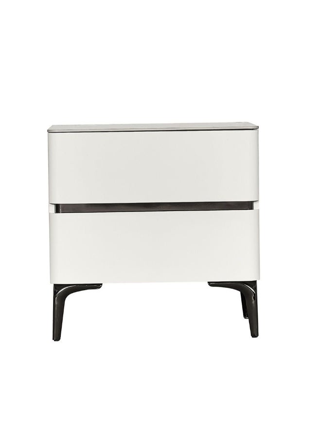 DANUBE HOME Santelmo 2 Drawer Night Stand Multifunctional Bedside Table Space Saving Nightstand Side Table Modern Design Furniture For Bedroom L62xW52xH125-130cm-Light Beige  - Image 4