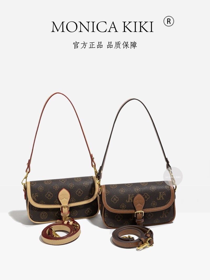 Monica Qiqi Presbydering Baguette Broadband One-Shoulder Armpit Flip European Station Online Popular Joker Small Square Bag For Women - Image 4