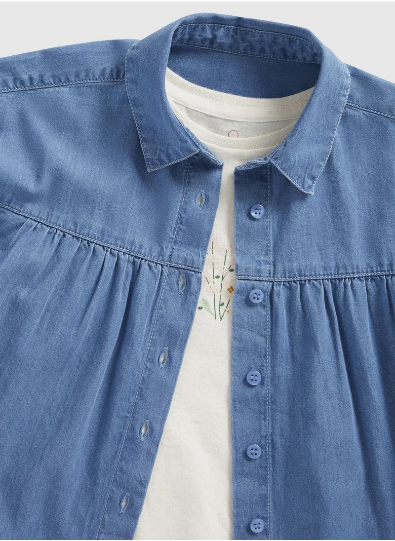 mothercare Denim Shirt, T-Shirt and Leggings Set