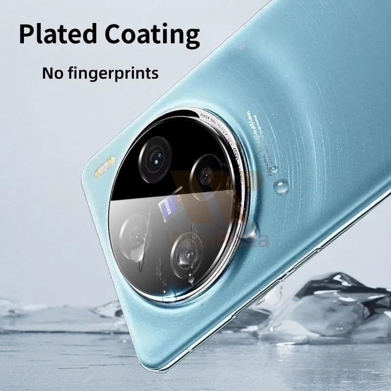WonReza حماية زجاج الكاميرا الخلفية لهاتف Vivo X200 5G [3D بريميوم] لحماية عدسة الكاميرا (أسود) - Image 3