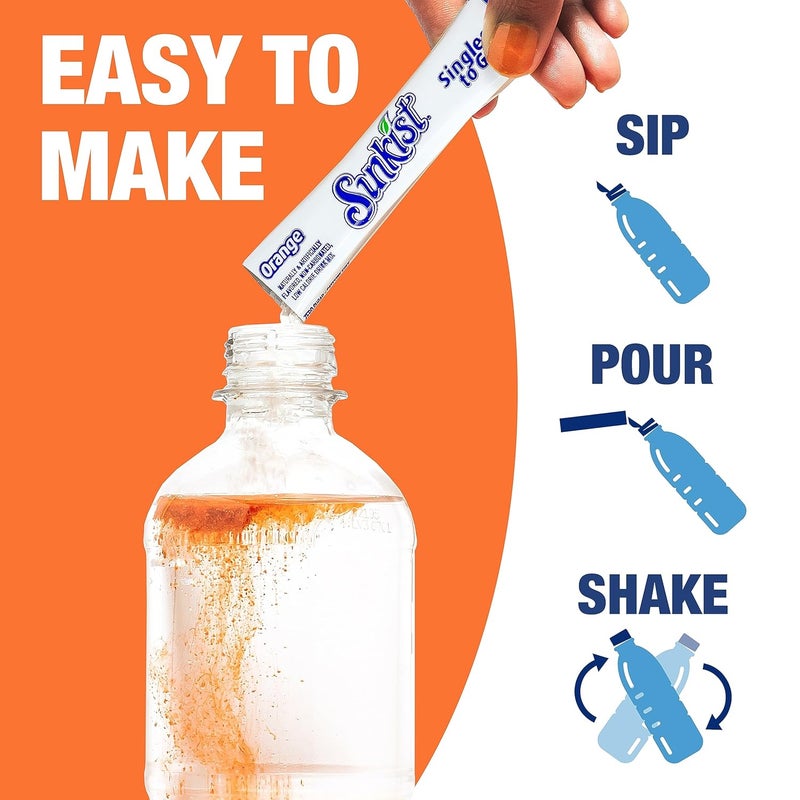 Sunkist Soda Singles To Go Variety Pack - Orange, Strawberry, Grape, and Peach Flavors (30 Powdered Drink Mix Sticks) - Image 2