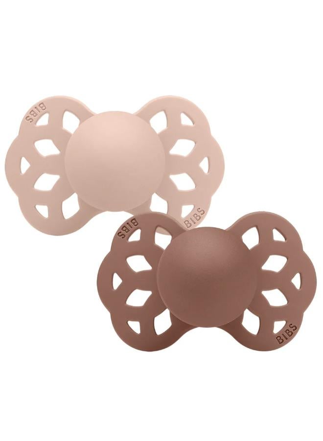BIBS Boheme Pacifier 2 PACK Latex Size 2 Vanilla/Pine - Image 1