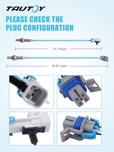 TAUTOY 234-4668 234-4256 O2 Oxygen Sensor Up Downstream 4Pcs for 2008-2014 Cadillac Escalade ESV, for Chevrolet/Chevy Avalanche Silverado 1500 2500 3500 Suburban, for Sierra Yukon, 213-4229 213-3866 - Image 2
