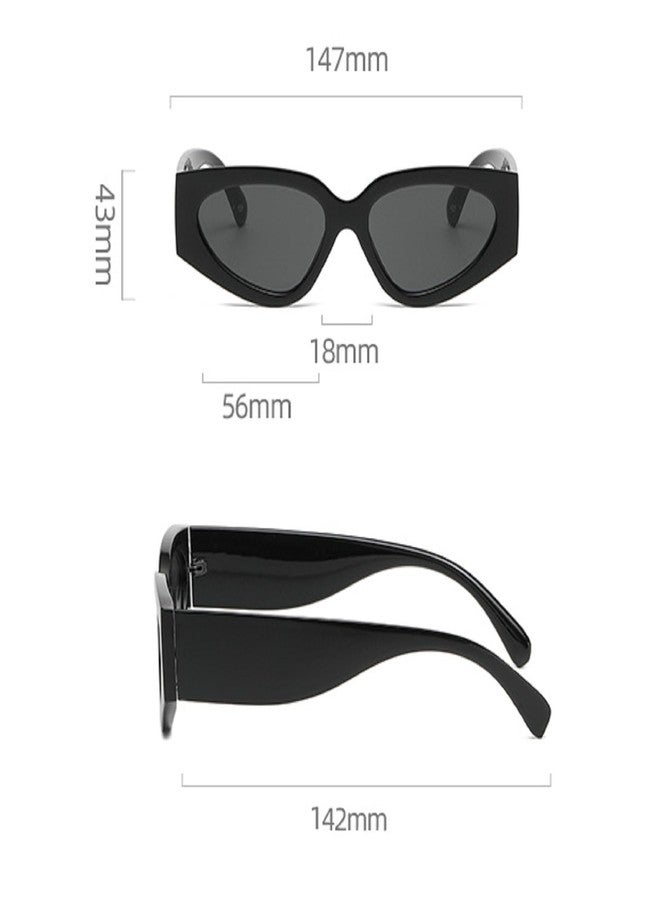 Melrose Y2k Cat Eye Sunglasses Women Luxury Vintage Sun Glasses For Ladies Retro Eyewear Shades UV400 601 (black white) - Image 2