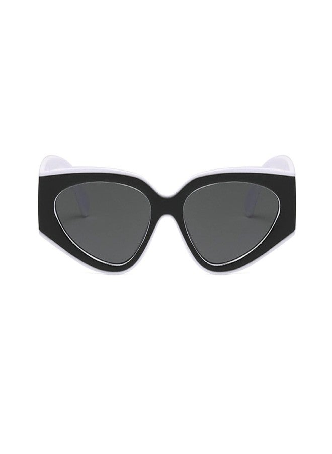 Melrose Y2k Cat Eye Sunglasses Women Luxury Vintage Sun Glasses For Ladies Retro Eyewear Shades UV400 601 (black white) - Image 1