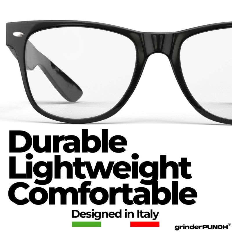 grinderPUNCH Blue Light Reading Glasses High Magnification Strong Reading Power Readers For Men Woman (Black 3.50) - Image 3