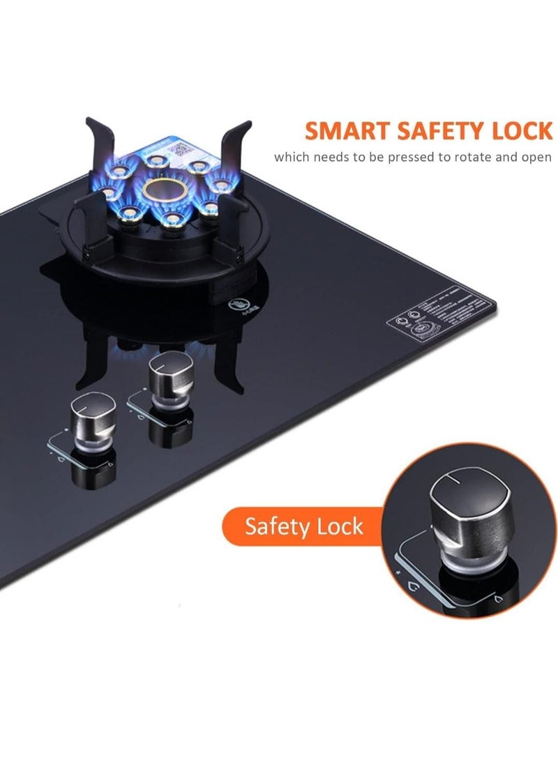 Generic - 3 Burner Gas Stove with Black Tempered Glass with Flip Burner – Thermocouple Protection, High Efficiency Hob Cooktop, Stylish & Easy to Clean, Durable Gas Cooktop for Modern Kitchen - Image 1