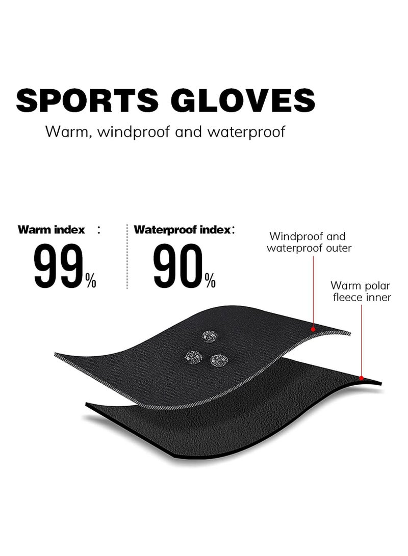 KASTWAVE Cycling Gloves Bicycling Gloves Anti Slip Shock Absorbing Men Women Winter Cycling Gloves Three Fingers Touch Screen Fleece Windproof Waterproof Warm Outdoors Sport Gloves  - Image 5