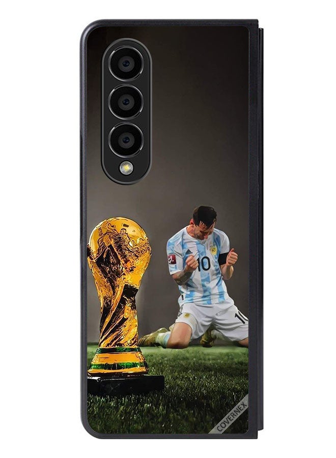 Covernex Protective Case Cover For Samsung Galaxy Z Fold 4 Leo Messi & FIFA Trophy - Image 1