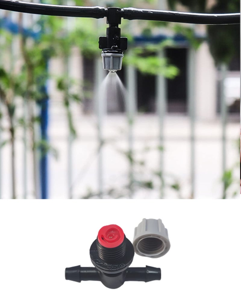 La Farah 50pcs Micro Spray Irrigation Drippers,Three-Way Integrated Atomizing Nozzle, Patio Cooling Garden Greenhouse Drip Irrigation System Kit Parts Emitters for 1/4" Irrigation Tubing - Image 2