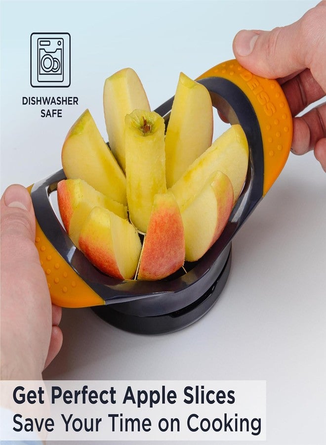 Deiss PRO Apple Slicer & Apple Corer Tool - Sharp Stainless Steel Apple Cutter 8 Slices - Fruit Cutter For Apple, Pear, Peach (Apple Slicer & Apple Corer with base) - Image 3