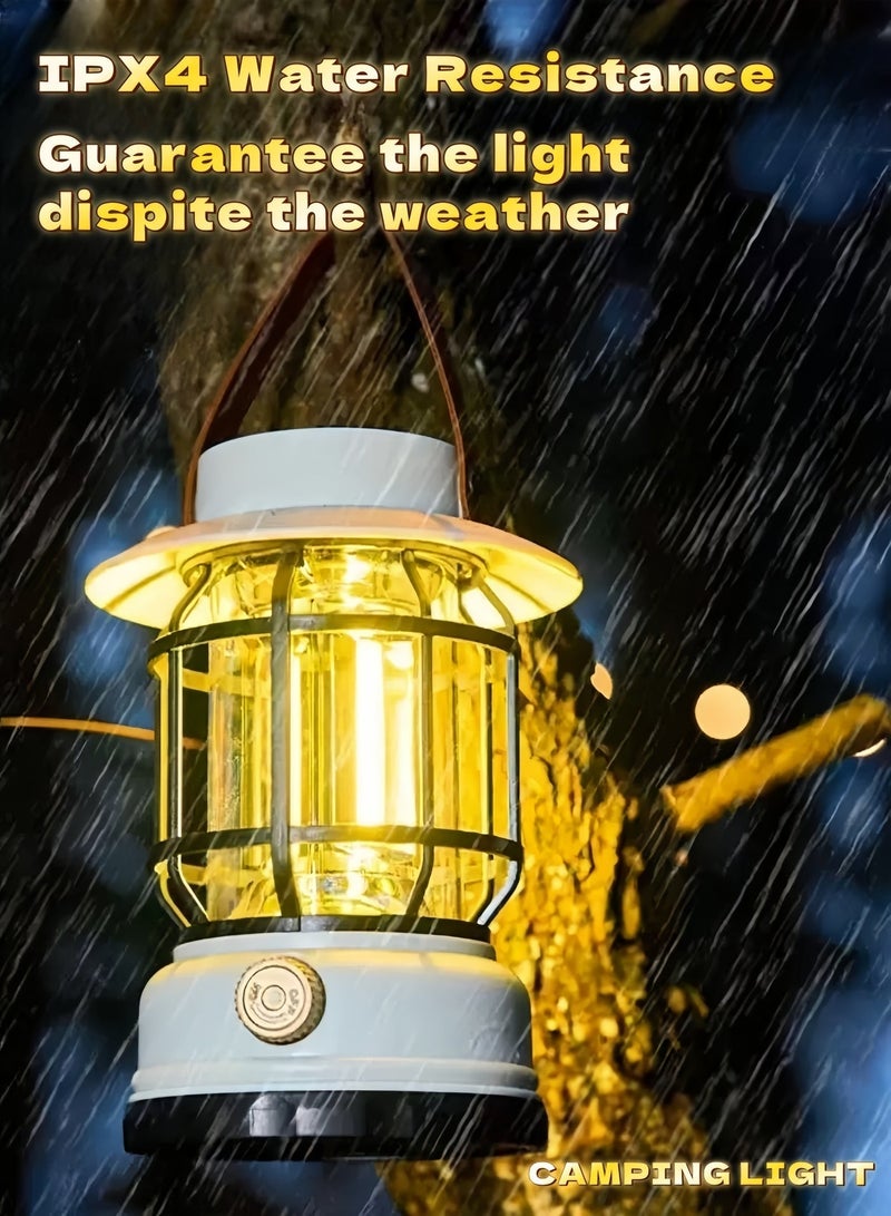 Camp Lantern，Vintage Style， Rechargeable & Solar-Powered, Black - Image 4