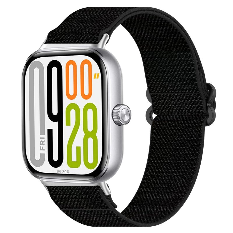 erorex For Redmi Watch 5 / Watch 4 Nylon Braided Watch Band(Black) - Image 1