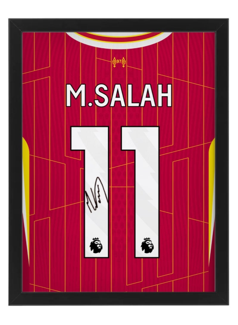 Boomah Accessories Mo Salah Liverpool Shirt Autographed Framed Poster 50x40cm - Football Memorabilia, Soccer Collectible, Gift for Fans 