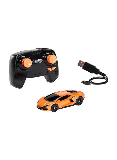 Hot Wheels سيارة لعبة RC، لامبورغيني ريفولت عن بعد مقياس 1:64، إعادة شحن بكابل USB، سباقات وحركات على المسار وخارجه مع تعزيز التيربو - Image 1