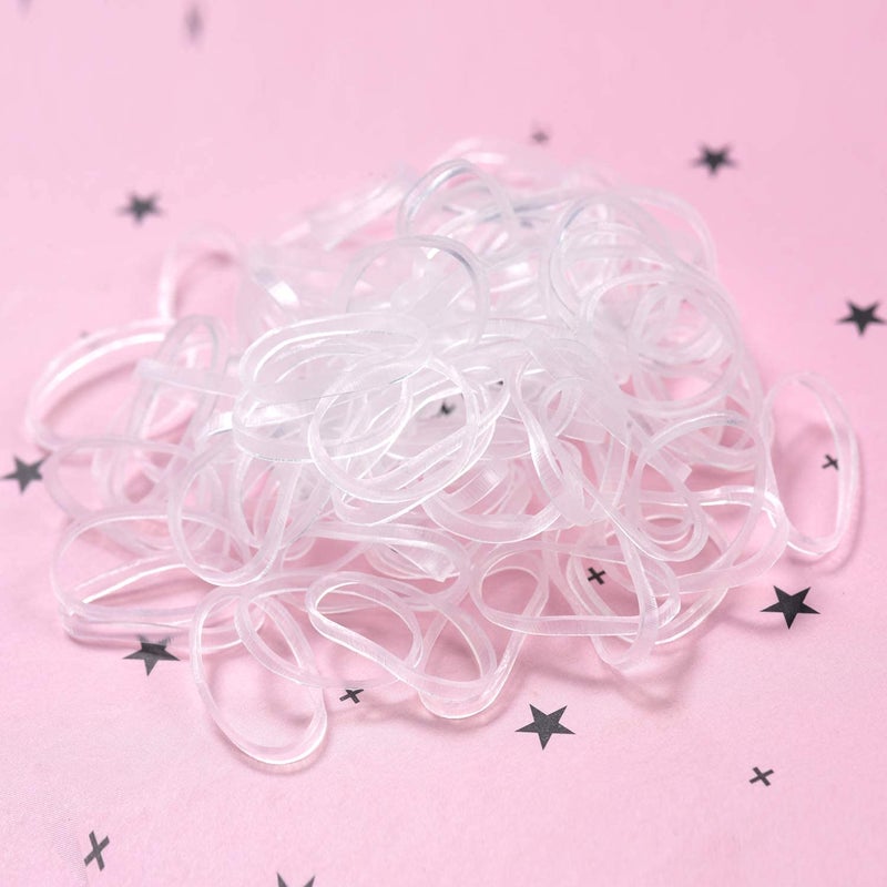 Youxuan 1000-Pack Elastic Hair Ties Non-slip Rubber Hair Bands for Girls, Clear - Image 2