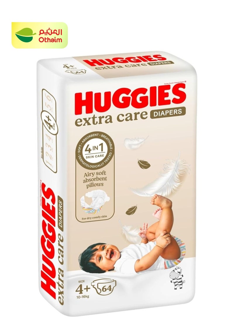 Huggies Extra Care Diapers, 10-16 kg, 64 Diapers  - Image 1