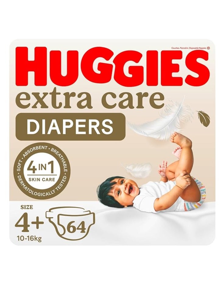 Huggies Extra Care Diapers, 10-16 kg, 64 Diapers  - Image 2