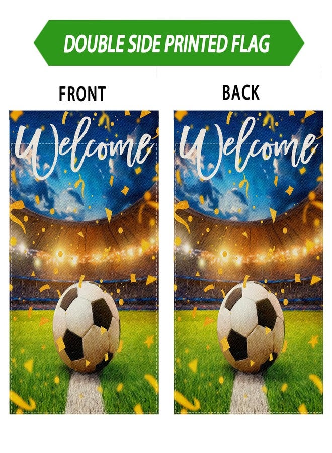 ZAEW Welcome Soccer Field World Cup Garden Flag 12x18 Inch Double Sided Small Mini Yard Flag Outdoor Outside for Holiday Game Day Soccer Party Decoration - Image 5