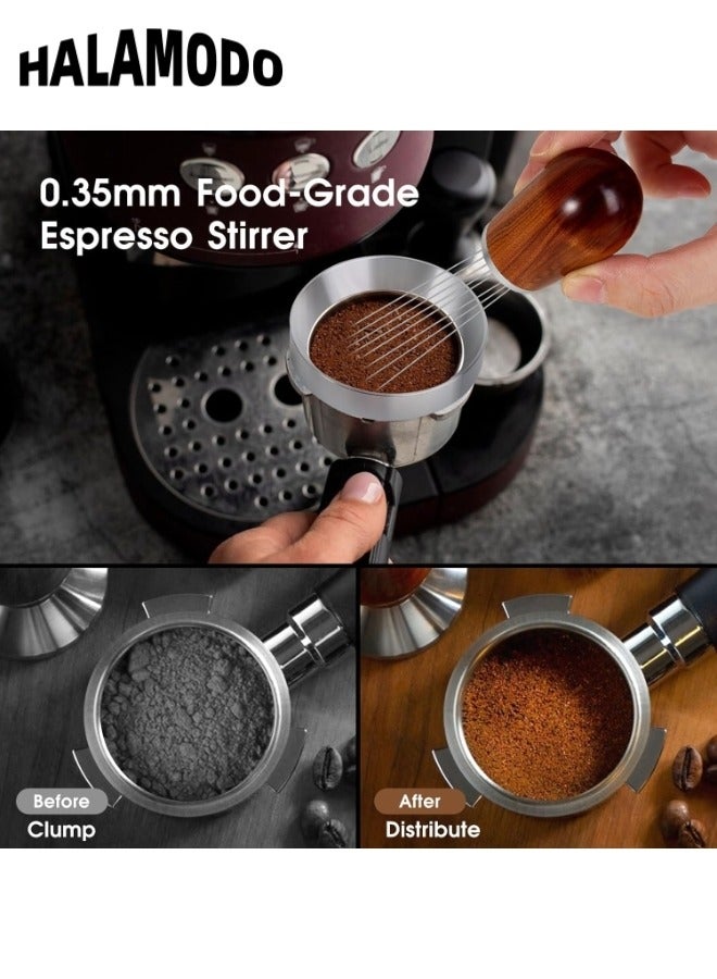 HALAMODO Espresso Distribution Tools WDT Tool Stainless Steel Needle Coffee Distribution Stirrer Portafilter Dosing Ring for Barista  - Image 3