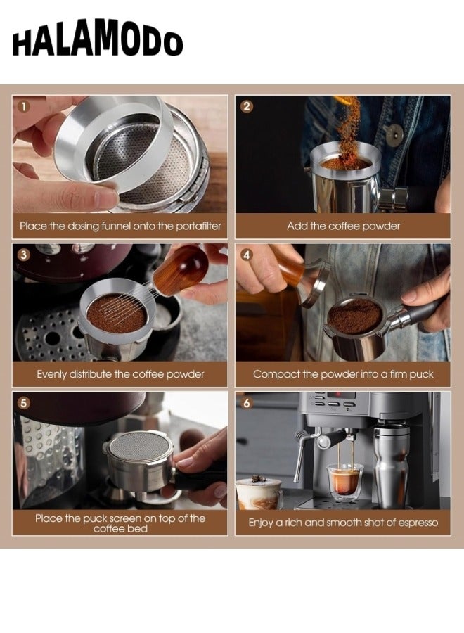 HALAMODO Espresso Distribution Tools WDT Tool Stainless Steel Needle Coffee Distribution Stirrer Portafilter Dosing Ring for Barista  - Image 5