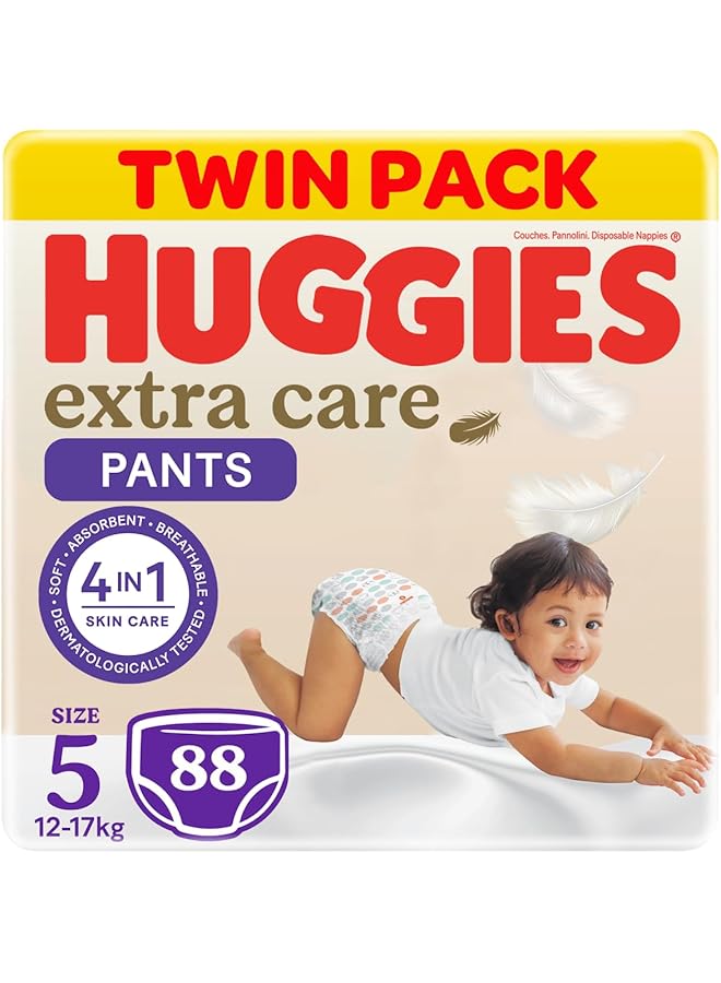 HUGGIES Extra Care Culottes Size 5 12 17 Kg Twin Jumbo Pack 88 Diaper Pants - Image 1