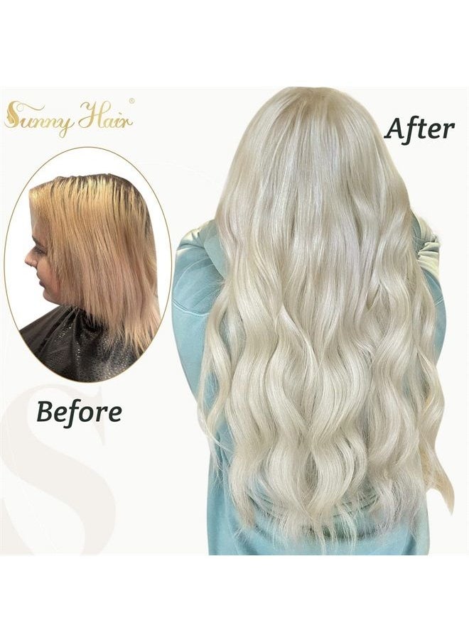 Sunny Hair - Sunny U Tip Blonde Hair Extensions Human Hair #60 Platinum Blonde Utips Fusion Hair Extensions Blonde Pre Bonded U Tip Keratin Hair Extensions Remy Human Hair Blonde Straight 50g 50strands 18inch - Image 1