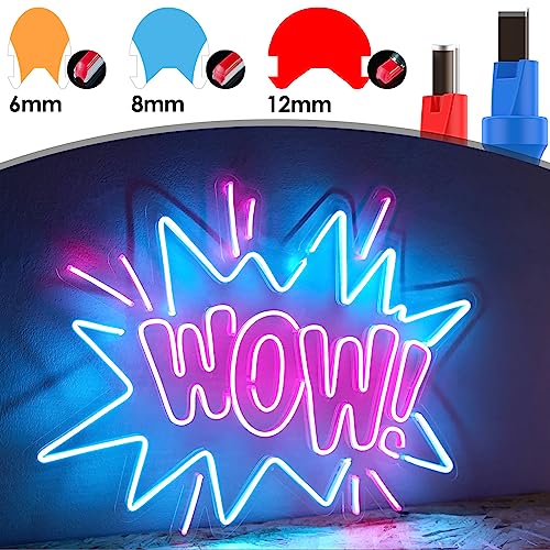 Abizarch 2Pcs Neon Light Cutter,Split Neon Lamp Hand Tool,Shockproof Straight and Curved Neon Strip Trimming Hand Tool, High Speed Steel Portable Engraving Cutting Tool for Neon Light - Image 3
