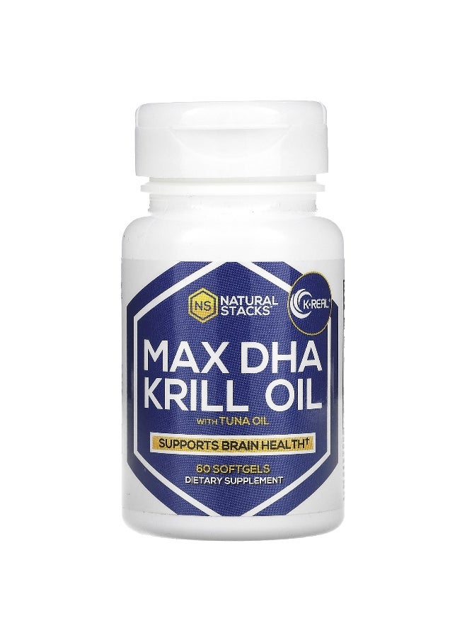 Natural Stacks Natural Stacks, Max DHA Krill Oil with Tuna Oil, 60 Softgels  - Image 1