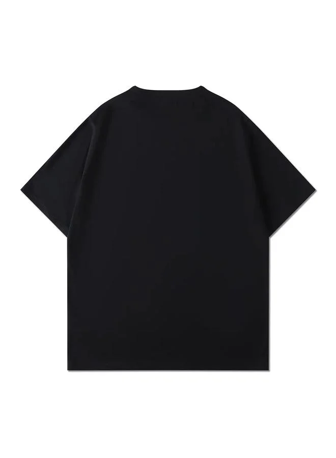 Take Two  Men Black Plain Knitted Round Neck T-Shirt with Short Sleeves for Men | Best Price UAE