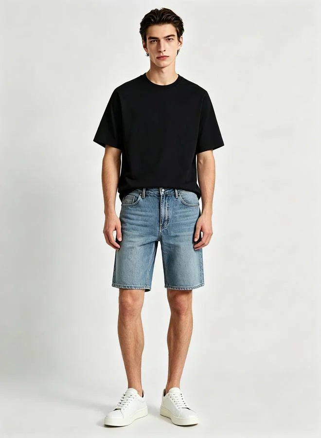 Take Two  Men Black Plain Knitted Round Neck T-Shirt with Short Sleeves for Men | Best Price UAE