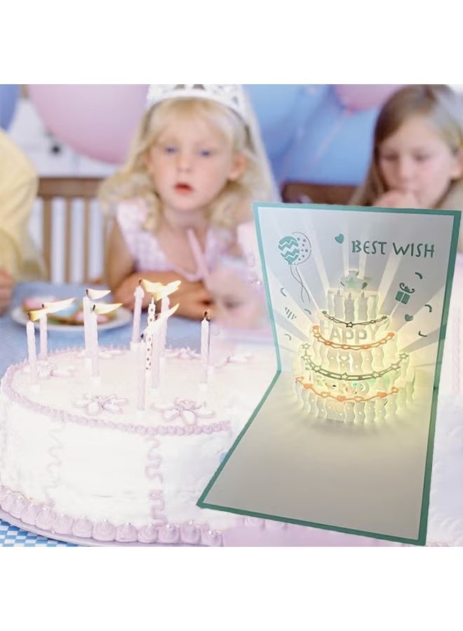 بطاقات معايدة ثلاثية الأبعاد، بطاقة عيد ميلاد بإضاءة LED دافئة وموسيقى، هدية مثالية للأم والزوجة والأخت والفتاة. - Image 5