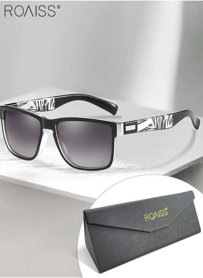 roaiss - Men's Polarized Square Sunglasses UV400 Protection Sun Glasses with PC Frame Fashion Anti-Glare Sunglasses for Men Driving Fishing Traveling 61mm - Image 1