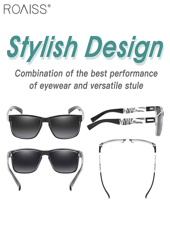 roaiss - Men's Polarized Square Sunglasses UV400 Protection Sun Glasses with PC Frame Fashion Anti-Glare Sunglasses for Men Driving Fishing Traveling 61mm - Image 1