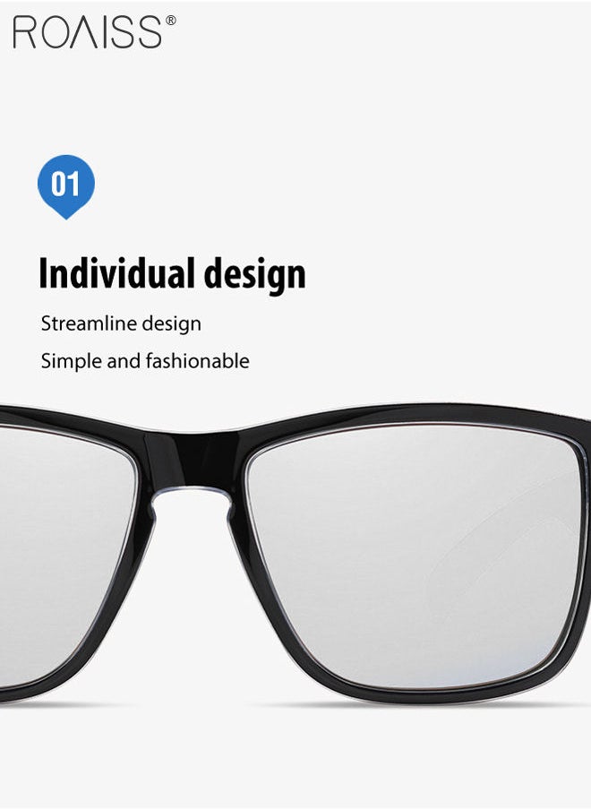 roaiss - Men's Polarized Square Sunglasses UV400 Protection Sun Glasses with PC Frame Fashion Anti-Glare Sunglasses for Men Driving Fishing Traveling 61mm - Image 1