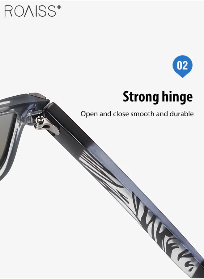 roaiss - Men's Polarized Square Sunglasses UV400 Protection Sun Glasses with PC Frame Fashion Anti-Glare Sunglasses for Men Driving Fishing Traveling 61mm - Image 1