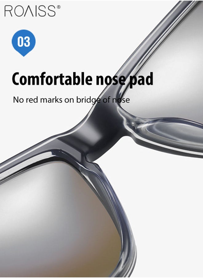 roaiss - Men's Polarized Square Sunglasses UV400 Protection Sun Glasses with PC Frame Fashion Anti-Glare Sunglasses for Men Driving Fishing Traveling 61mm - Image 1