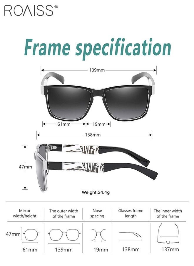 roaiss - Men's Polarized Square Sunglasses UV400 Protection Sun Glasses with PC Frame Fashion Anti-Glare Sunglasses for Men Driving Fishing Traveling 61mm - Image 1