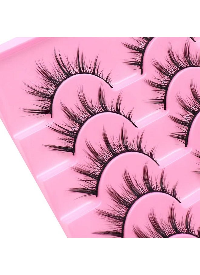 Ahrikiss Ahrikiss Manga Lashes Natural Look Wispy Anime Lashes Soft Fake Eyelashes Lightweight False Eyelashes Faux Mink Lashes Look Like Individual Lashes 8 Pairs Eye Lashes Pack | 009  - Image 5