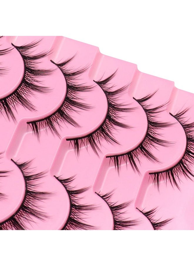 Ahrikiss Ahrikiss Manga Lashes Natural Look Wispy Anime Lashes Soft Fake Eyelashes Lightweight False Eyelashes Faux Mink Lashes Look Like Individual Lashes 8 Pairs Eye Lashes Pack | 009  - Image 4