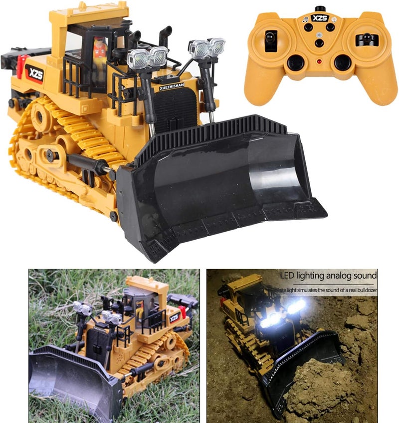 klarako Remote Control RC Construction Bulldozer Toy Tractor Front Loader Excavator 9CH Full Functional Radio Controlled Toys Engineering Car for Kids Boys  Plastic - Image 5
