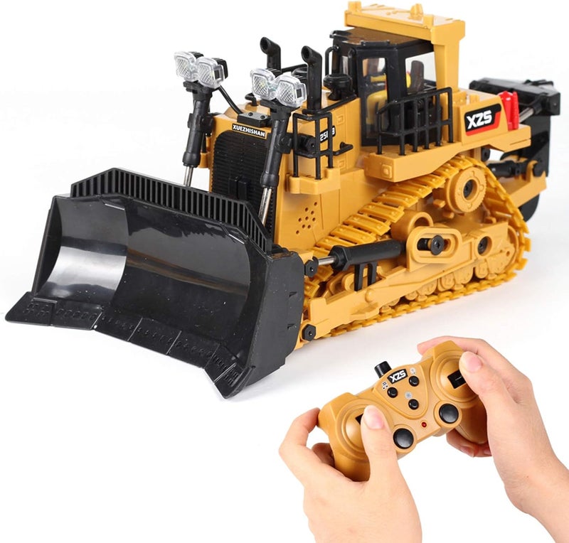 klarako Remote Control RC Construction Bulldozer Toy Tractor Front Loader Excavator 9CH Full Functional Radio Controlled Toys Engineering Car for Kids Boys  Plastic - Image 3