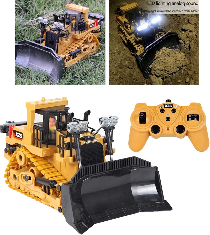 klarako Remote Control RC Construction Bulldozer Toy Tractor Front Loader Excavator 9CH Full Functional Radio Controlled Toys Engineering Car for Kids Boys  Plastic - Image 4