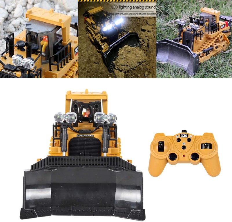 klarako Remote Control RC Construction Bulldozer Toy Tractor Front Loader Excavator 9CH Full Functional Radio Controlled Toys Engineering Car for Kids Boys  Plastic - Image 2