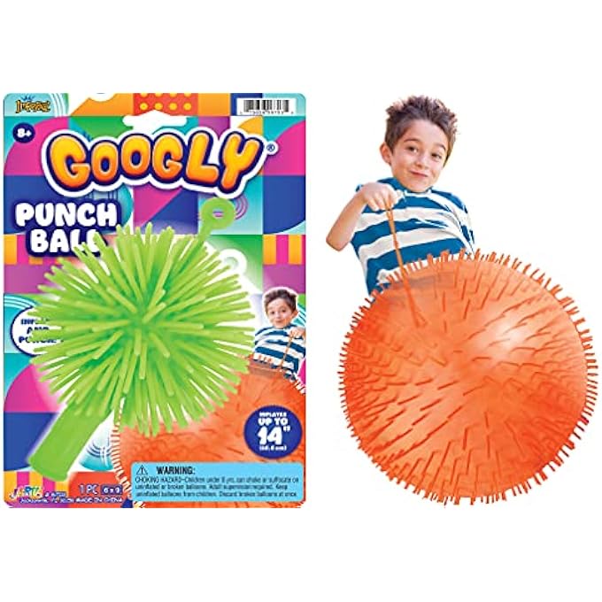 Ja-Ru Giant 14" Puffer Ball (1 Punch Ball Assorted) Inflatable Soft Spike Ball. Squishy Toys for Kids. Stress Relief Sensory Fidget Toys. Party Favors & Goodie Bag Stuffers. 6703-1 - Image 1