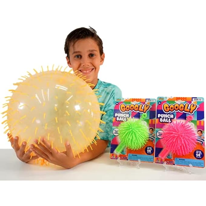 Ja-Ru Giant 14" Puffer Ball (1 Punch Ball Assorted) Inflatable Soft Spike Ball. Squishy Toys for Kids. Stress Relief Sensory Fidget Toys. Party Favors & Goodie Bag Stuffers. 6703-1 - Image 4