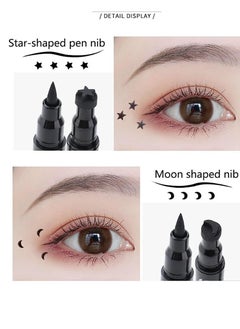 QIC 2 in 1 Jewel Light Eyeliner Pencil Eyeliner Stamp Waterproof Liquid Eyeliner Set Liquid Double Head Eyeliner Long Lasting Make Up Set Speedy and Easy Double Eyeliner Pencil 01  - Image 3