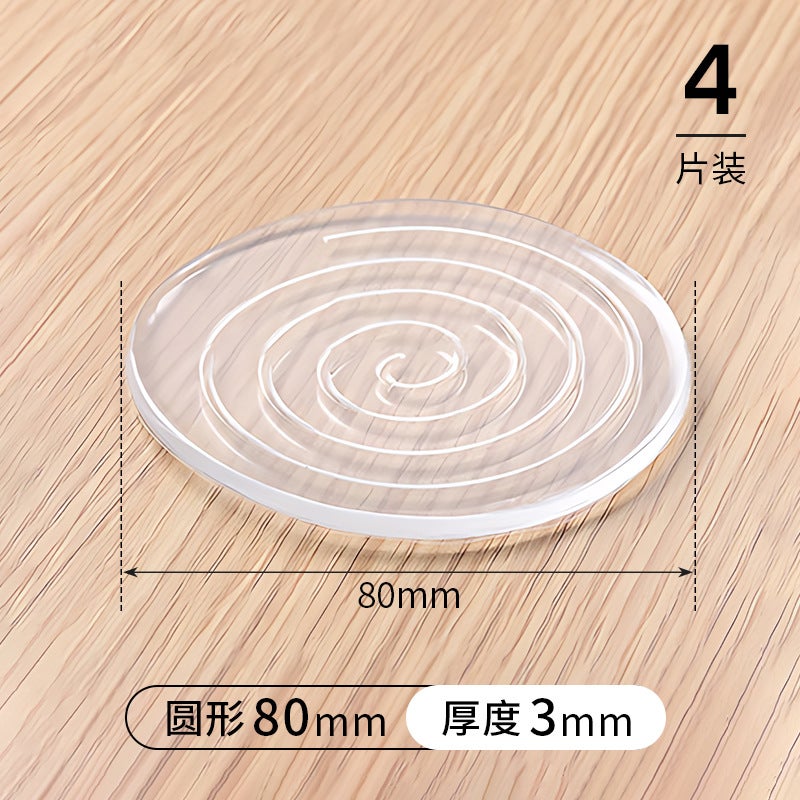 Clear Silicone Furniture Pad Protectors Round 80mm4 pieces