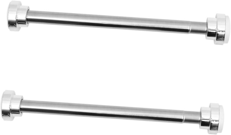 2pcs Telescopic Stainless Steel Shower Curtain Rods, Adjustable Nail-free Tension Poles for Bathroom and Balcony, Extendable 22mm Diameter, 40-55cm Length - Image 1